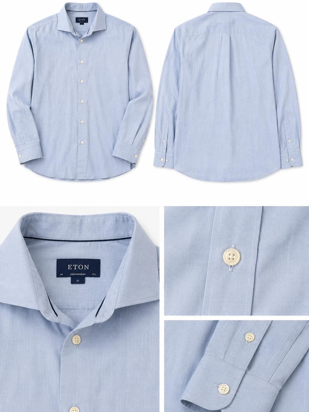 Eton Pale Blue Button-Down Dress Shirt